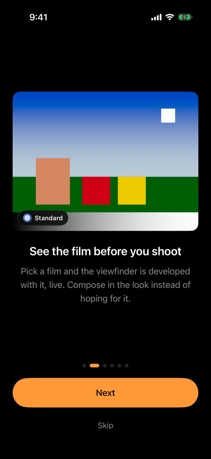 Onboarding: See the film before you shoot