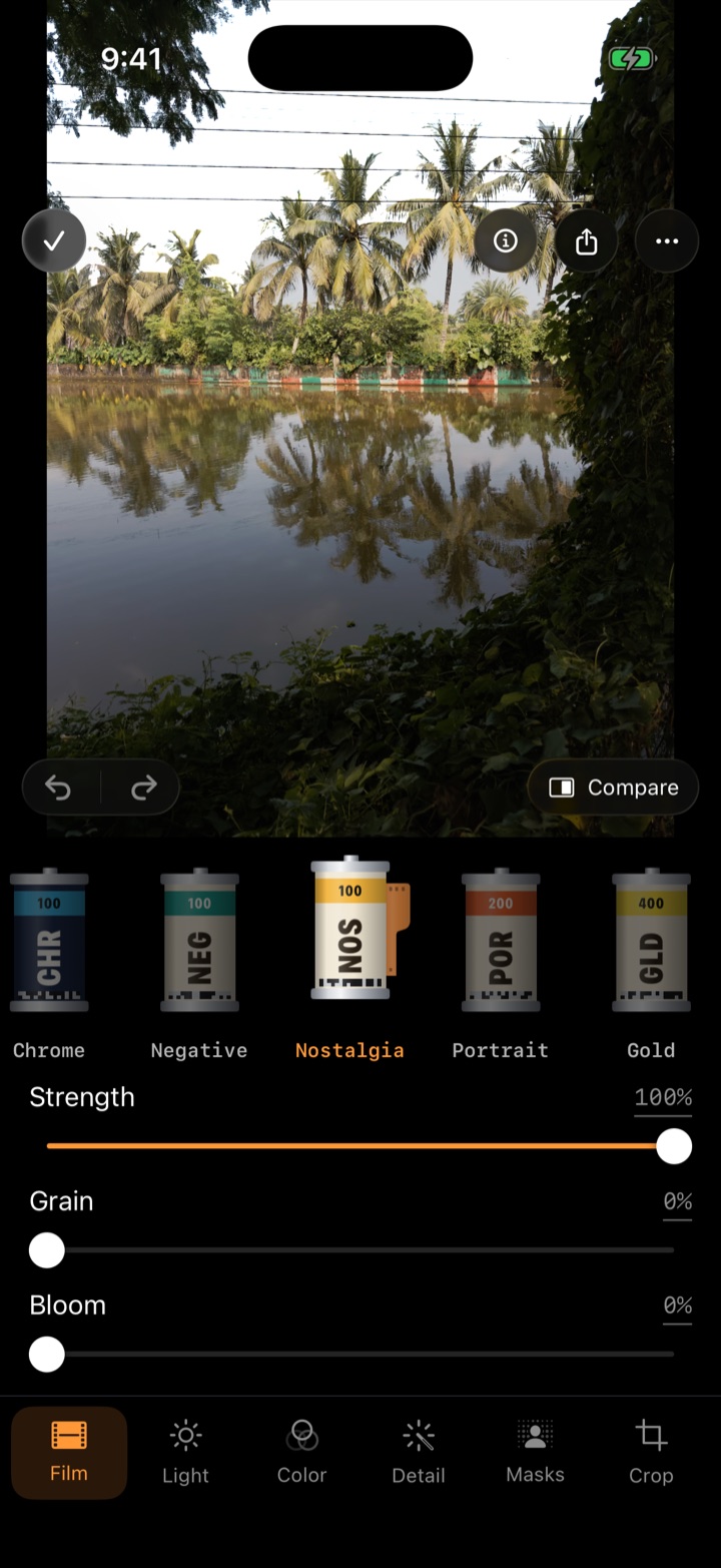 Photo editor, Film tool